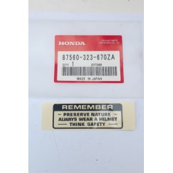 Honda Sticker Genuine 87560-323-670ZA